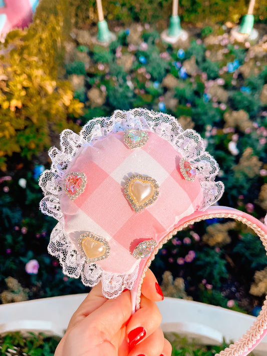 Pink Hearts Charm Mouse Ears