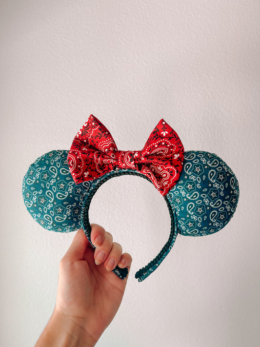 Blue Cowgirl Mouse Ears