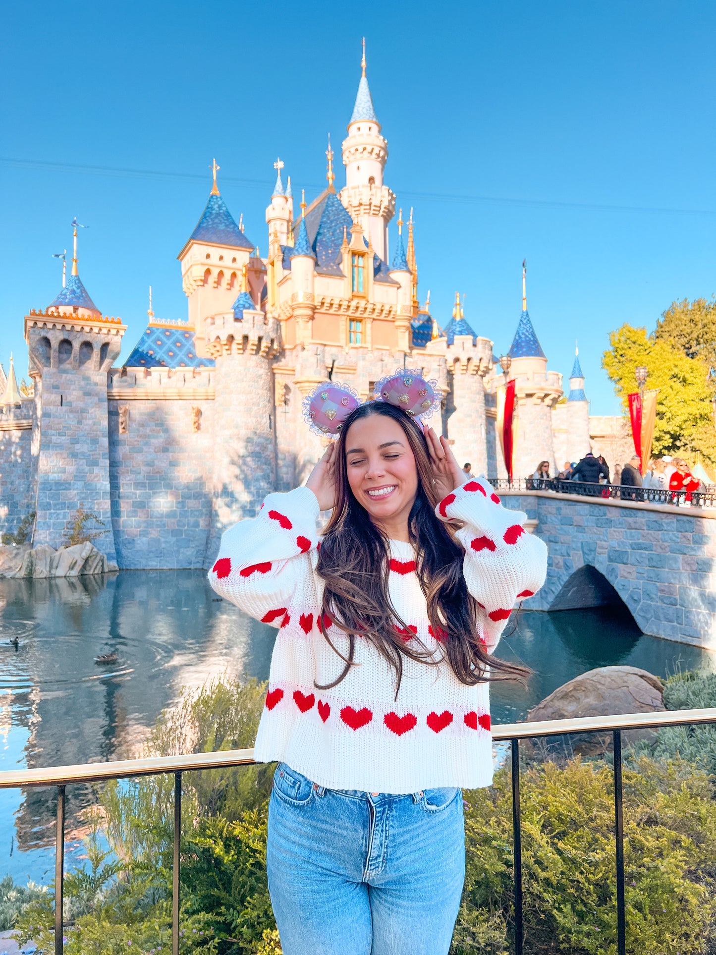 Pink Hearts Charm Mouse Ears