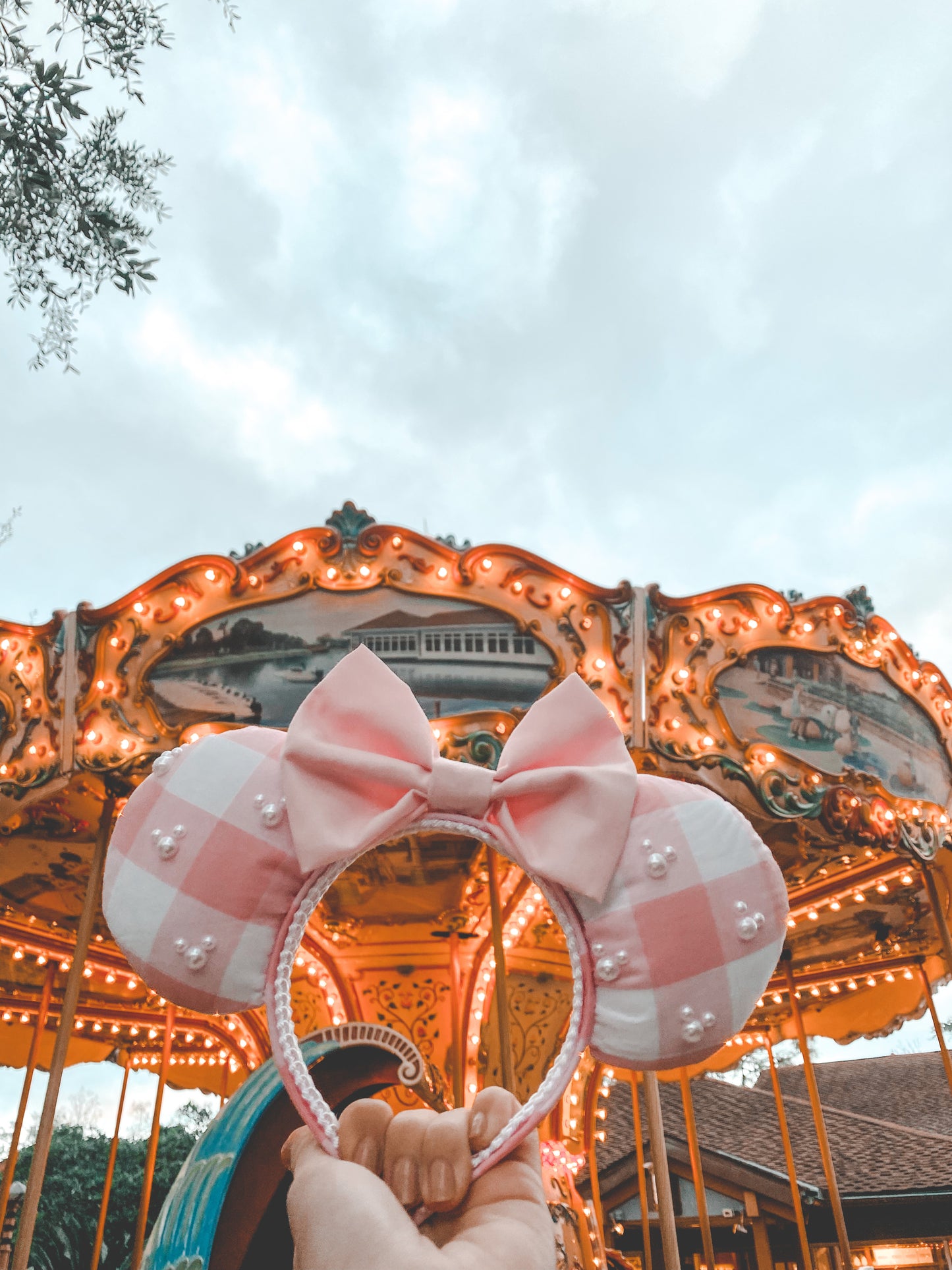 Pink Gingham Mouse Ears