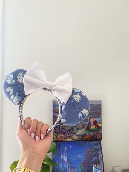 Sustainable Blue Floral Ears