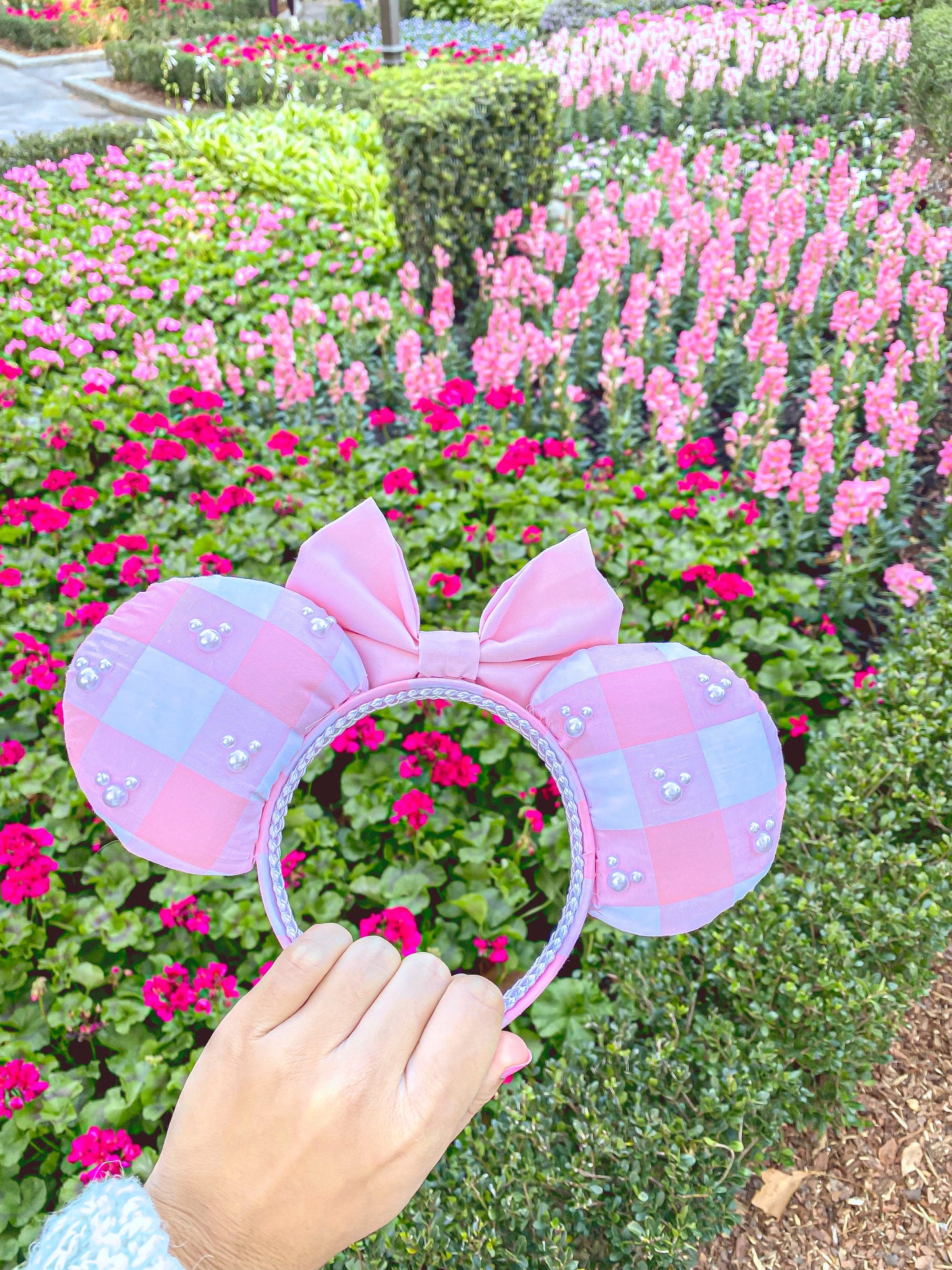 Pink Gingham Mouse Ears