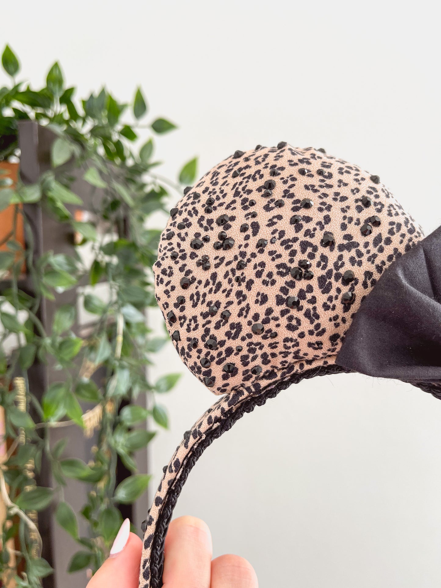 Sustainable Brown and Black Animal Print Mouse Ears