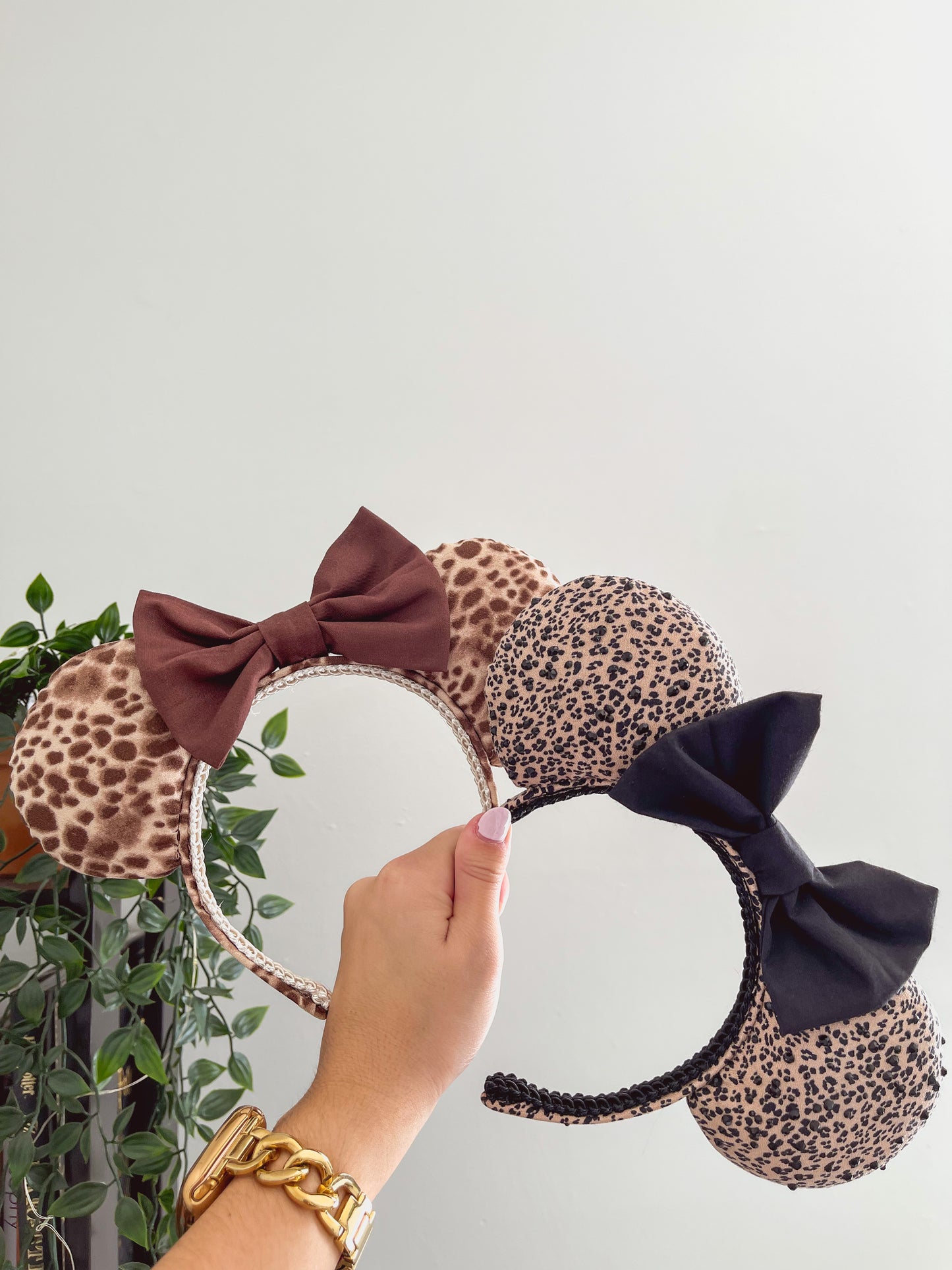 Sustainable Brown Animal Print Mouse Ears