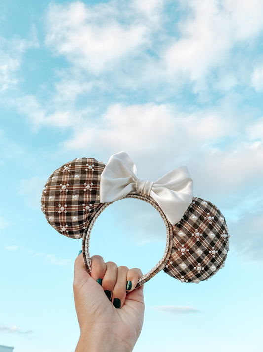 Pearl and Plaid Mouse Ears