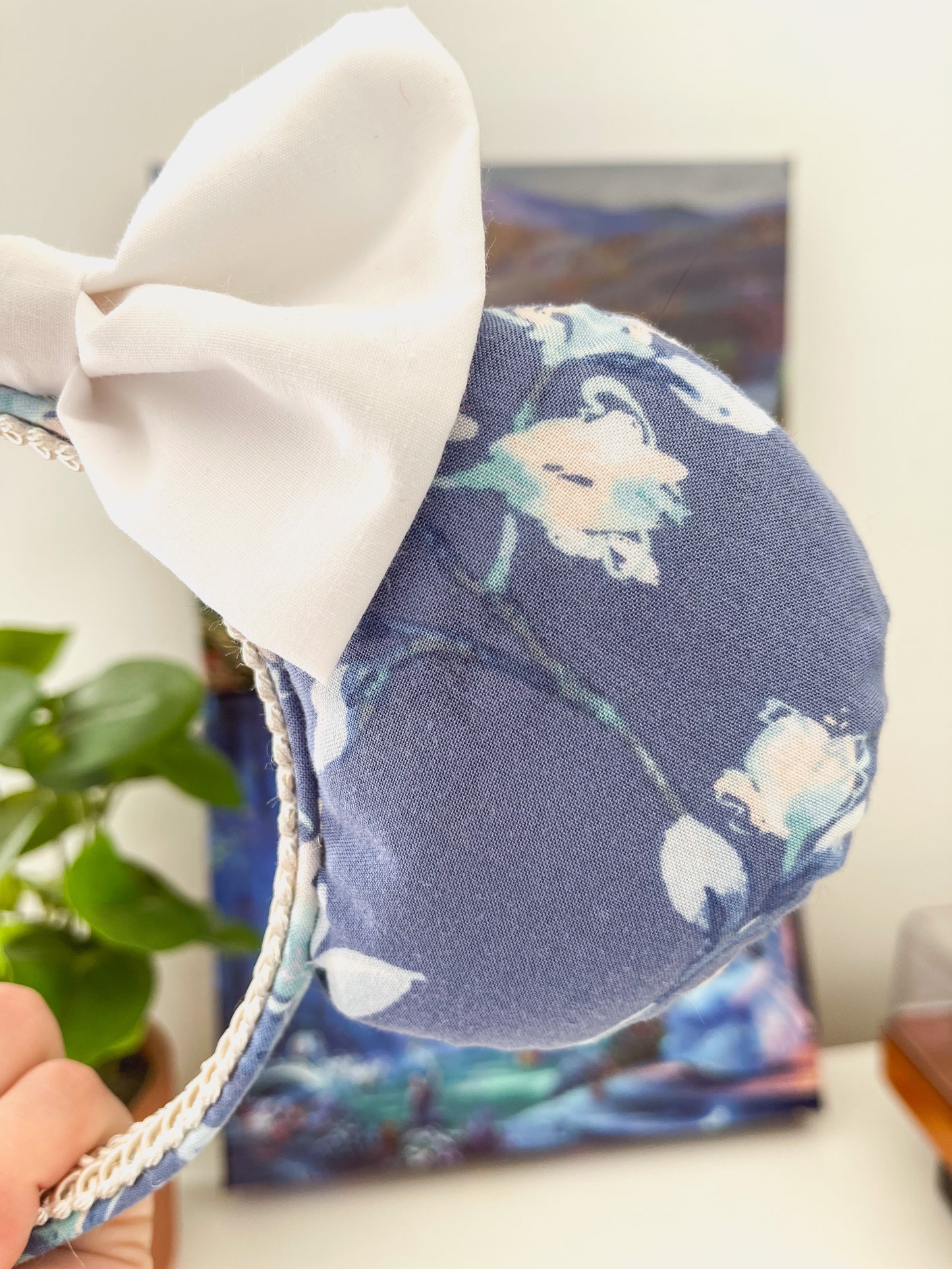 Sustainable Blue Floral Ears