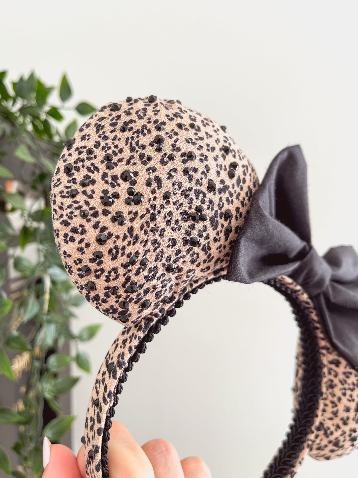 Sustainable Brown and Black Animal Print Mouse Ears