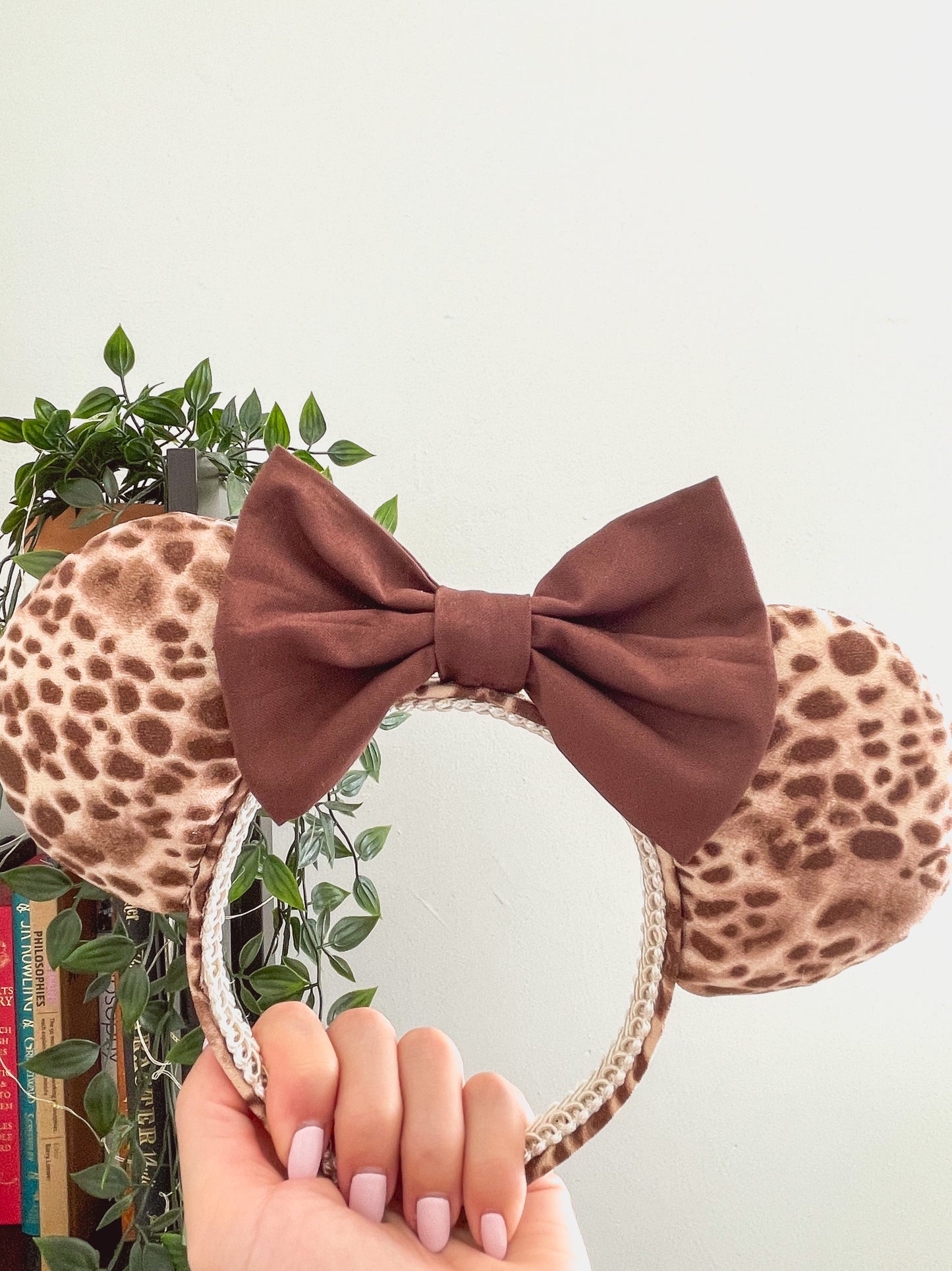 Sustainable Brown Animal Print Mouse Ears