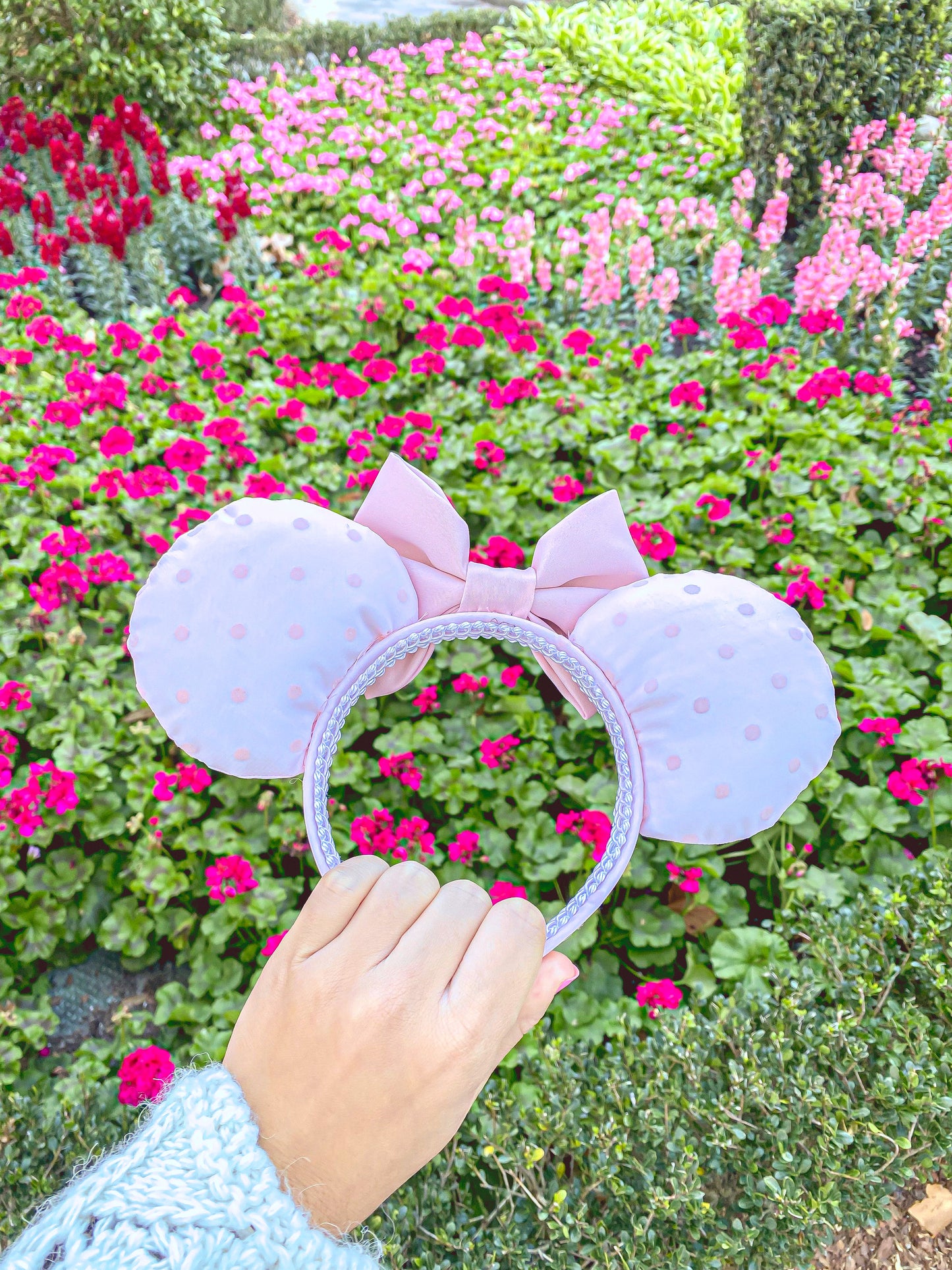 Blush Pink and Pearls Polka Dot Mouse Ears