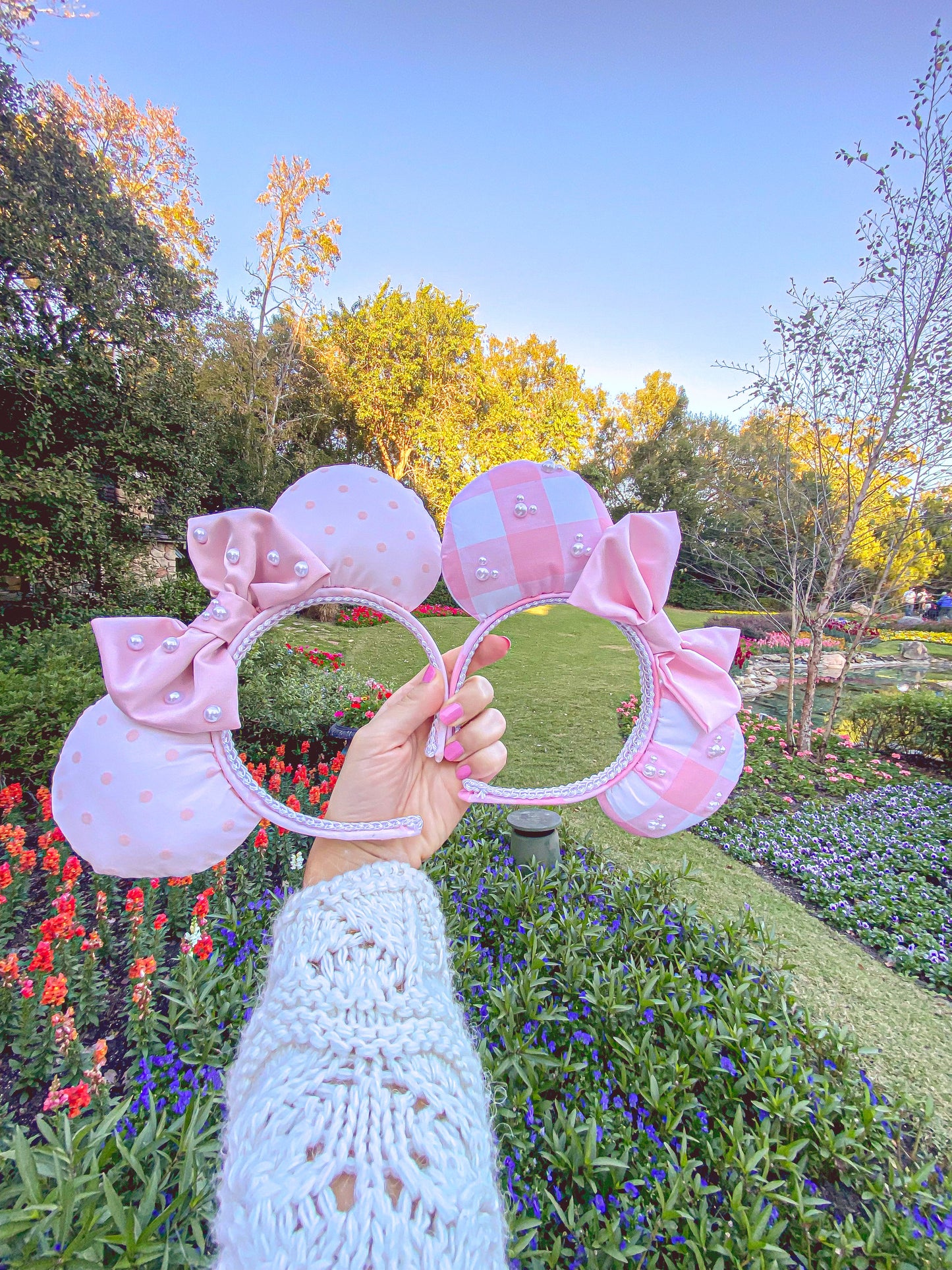 Pink Gingham Mouse Ears